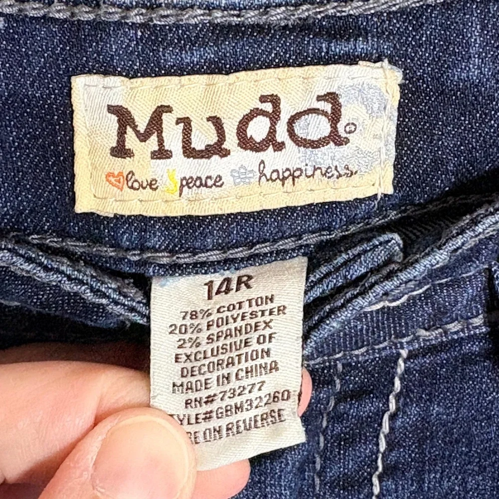 Mudd Girls Dark Wash Bootcut Jeans Blue Size 14R Y2K Retro Cowgirl Casual